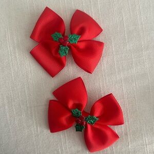 Christmas holly bow set